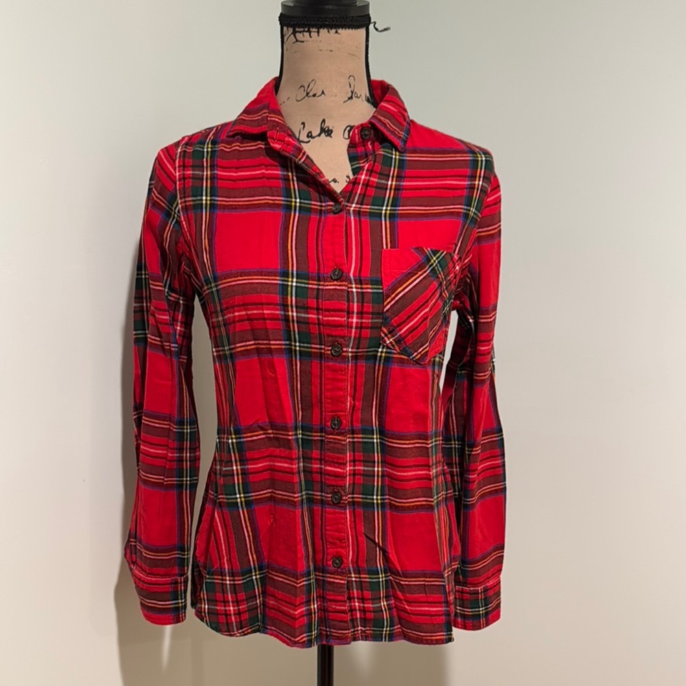Old Navy size small Red Plaid Women's Top